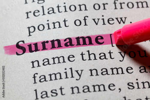 definition of surname