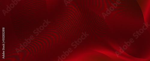Red silk luxury background design with diagonal abstract blue line pattern in dark color. Vector horizontal template for business banner, premium invitation, voucher, prestigious gift certificate.	
