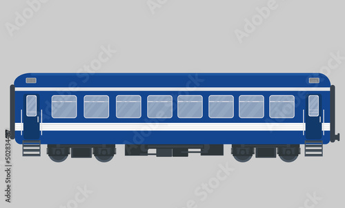 blue wagon passenger train vector graphics for travela