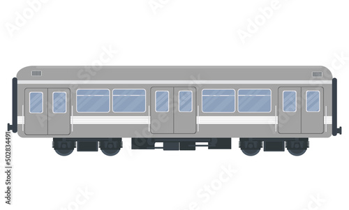 gray passenger car train vector illustration on a white background