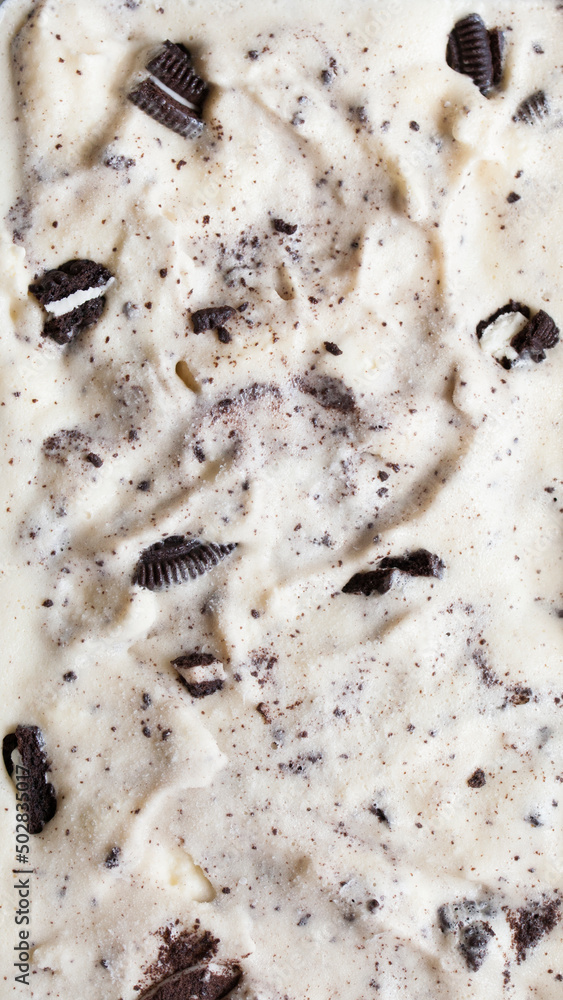 Close Up Detail of Cookies and Cream Ice Cream Close Up Detail of Cookies and Cream Ice Cream