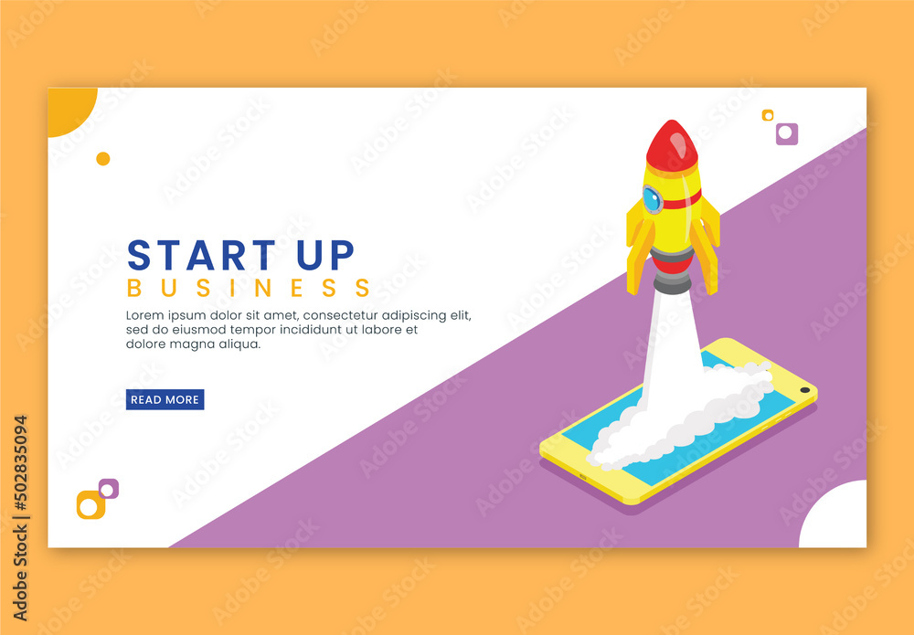Startup Business Concept Based Landing Page with Successful Launching a ...
