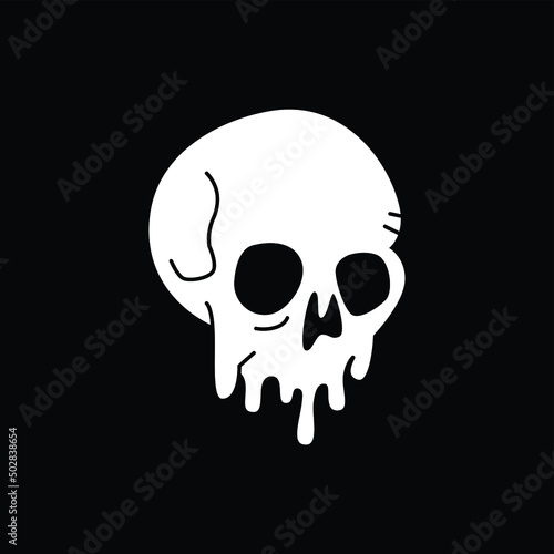 Dripping skull vector. T shirt design, Embroidery designs. Download it now