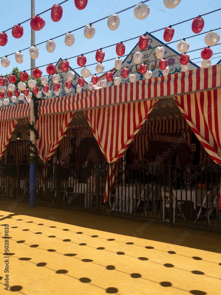 Fototapeta premium Caseta en el real de la feria de Sevilla / Booth in the real of the Seville fair