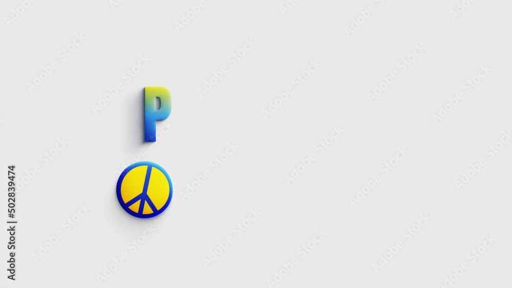Peace sign 4k animation loop blue and yellow colors. Peace sign 4k animation loop blue and yellow colors.