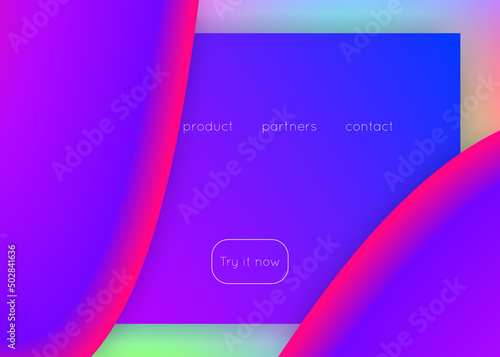 Landing page with liquid dynamic elements and fluid shapes.