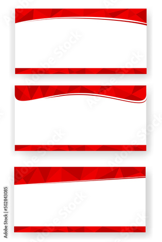 Vector 3 Variant Template triangle Red at White Banner for indonesia independence day celebration, with text placement area