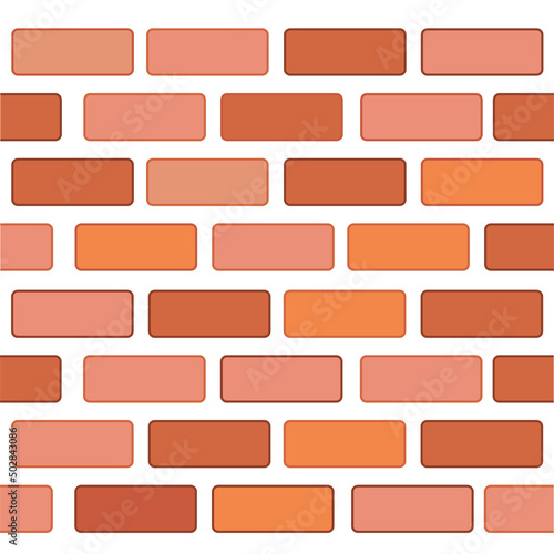 Vector Seamless Simple Background Red Brick Wall