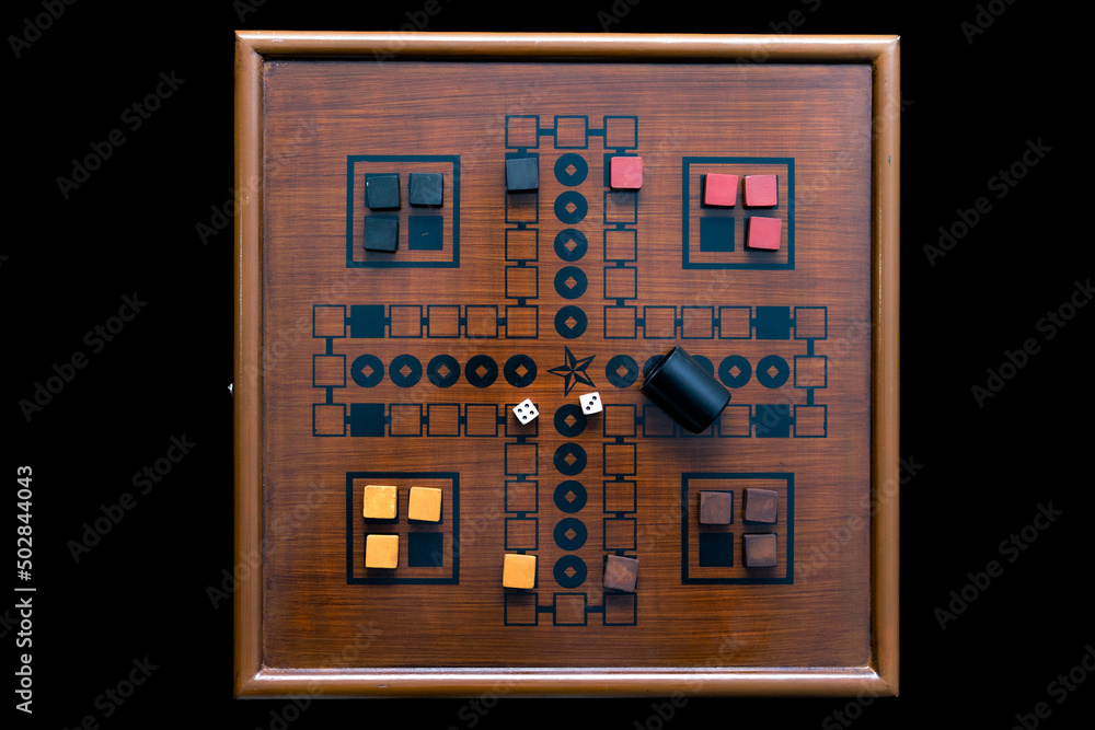 Wooden Ludo board game Stock Photo Adobe Stock