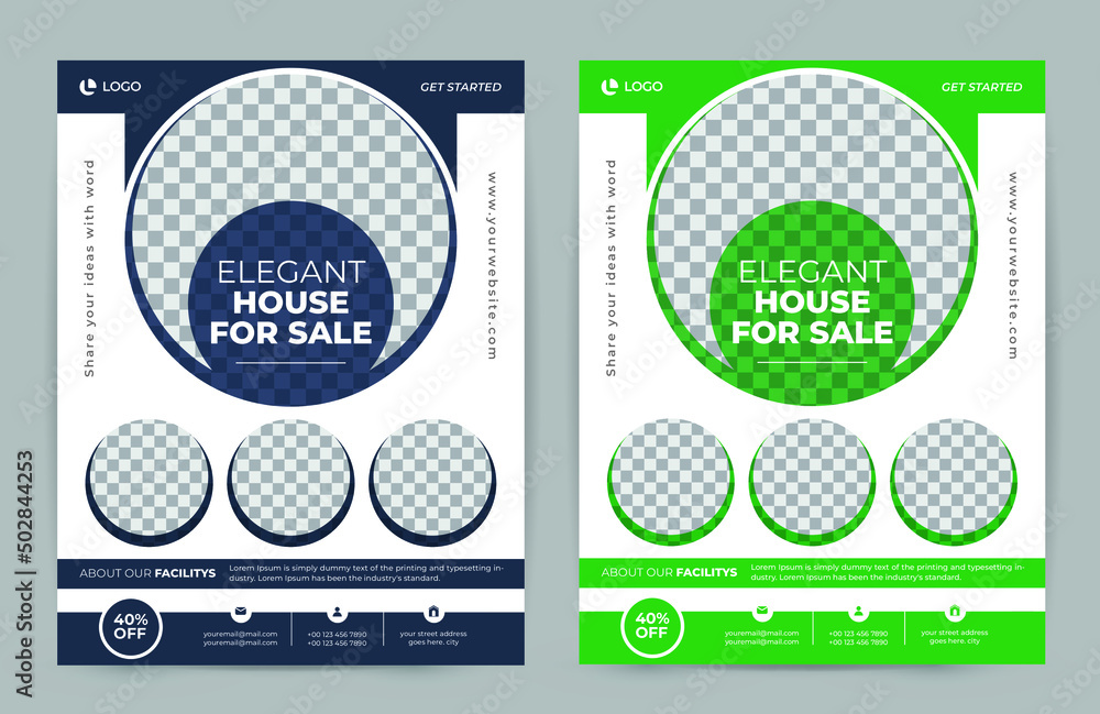 Real estate business flyer design template. Advertisement sale Real estate leaflet. Modern colorful poster layout design Real estate business flyer design template. Advertisement sale Real estate leaflet. Modern colorful poster layout design