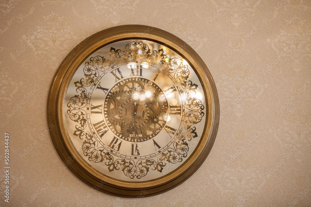 antique brass mirror clock