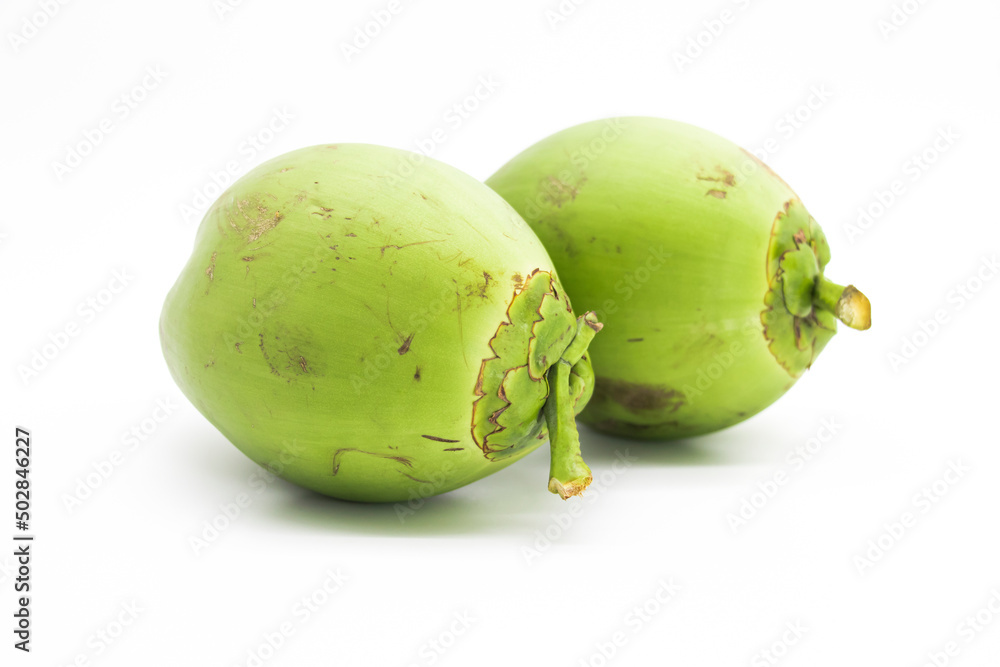 green coconut isolate on white background