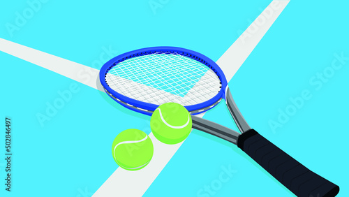 preparando la raqueta y las pelotas para un juego de tenis bajo  el esplendoroso y cálido sol del verano © Gustavo Roa