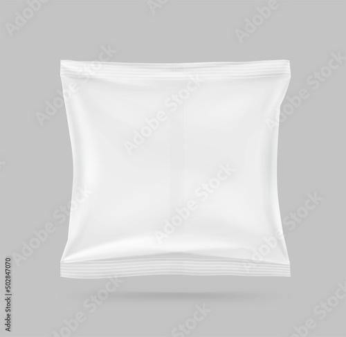 Square packaging bag mockup. Vector illustration. Perfect for the presentation of products. Ready for your design. EPS10.	