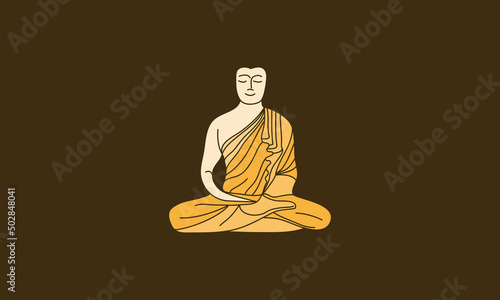 Vesak monk buddha vector can be applied in various media