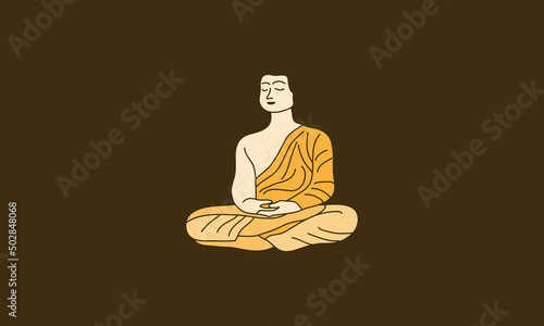 Vesak monk buddha vector can be applied in various media
