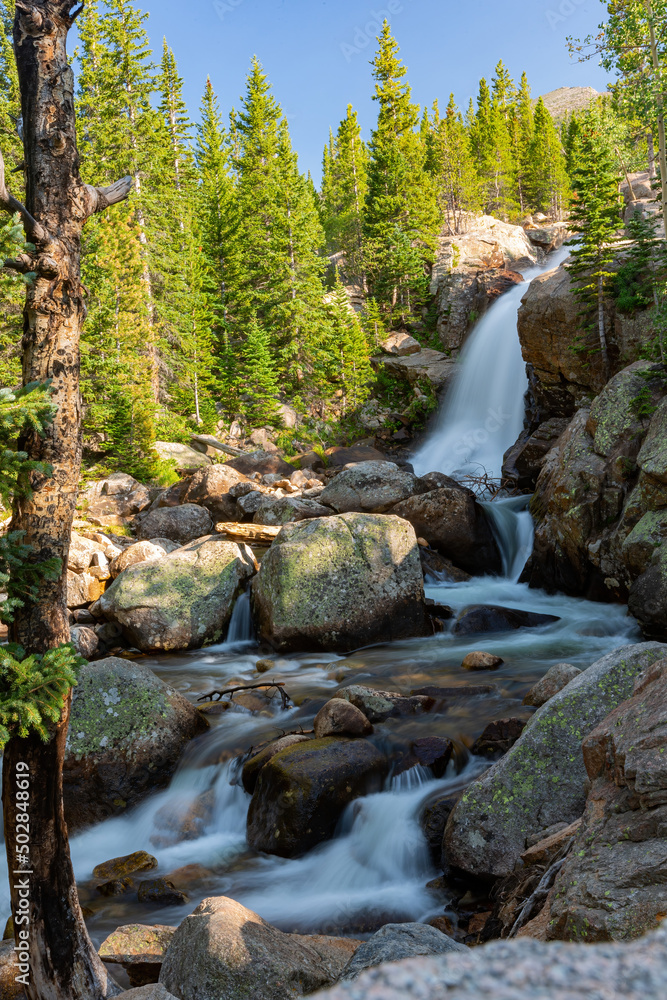 Sunny view of the beautiful landscape around Alberta Falls Sunny view of the beautiful landscape around Alberta Falls
