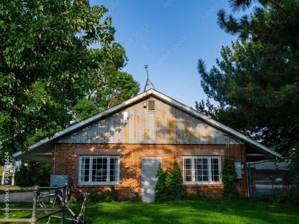 Sunny view of a wooden house Sunny view of a wooden house
