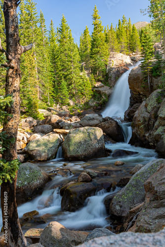 Sunny view of the beautiful landscape around Alberta Falls