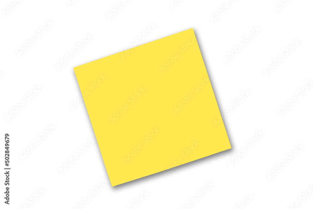Post-it jaune, isolé sur fond blanc, avec ombre portée Post-it jaune, isolé sur fond blanc, avec ombre portée