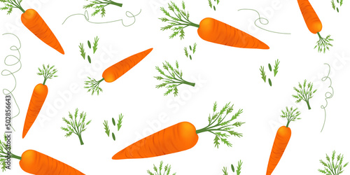 Easter pattern made with carrots on a bright blue background. Creative minimal holiday concept vector illustration