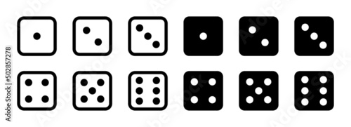 Dice game with white and black cubes vector illustration.