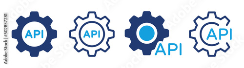 API vector. Application program interface icon isolated on white background.