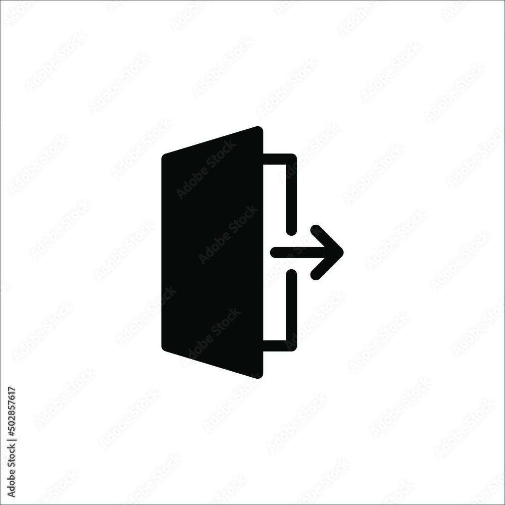Logout icon. Exit Vector in trendy flat style. Flat Web Mobile Icon, Sign, Symbol, Button, Element - Vector illustration on white background Logout icon. Exit Vector in trendy flat style. Flat Web Mobile Icon, Sign, Symbol, Button, Element - Vector illustration on white background