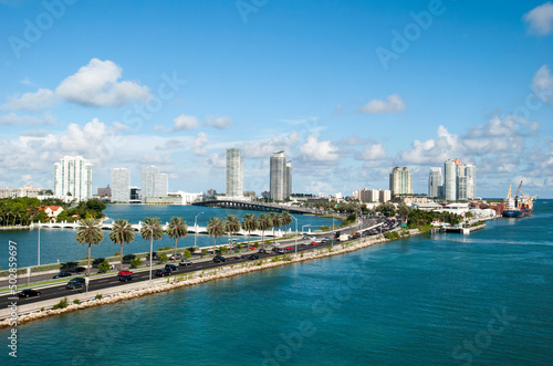 Miami Main Channel And MacArthur Causeway