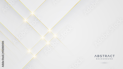 White abstract background with golden lines