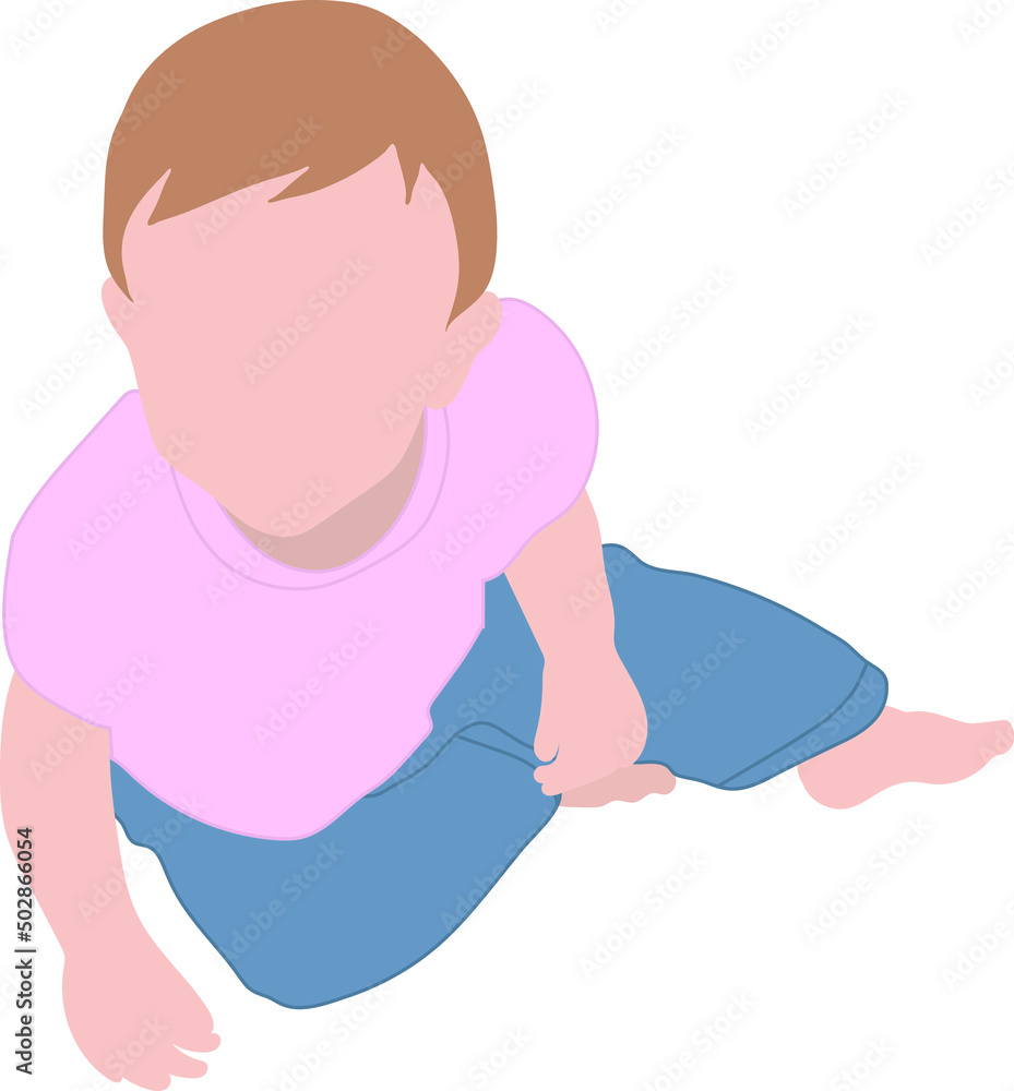 Faceless Gender Neutral Baby in Pink and Blue Vector Illustration Faceless Gender Neutral Baby in Pink and Blue Vector Illustration
