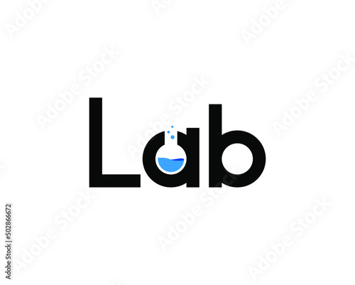 Lab text with bottle inside vector