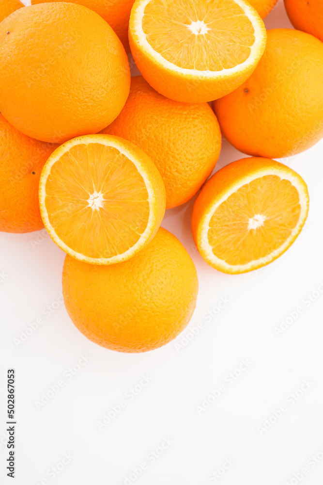 orange on a white orange on a white