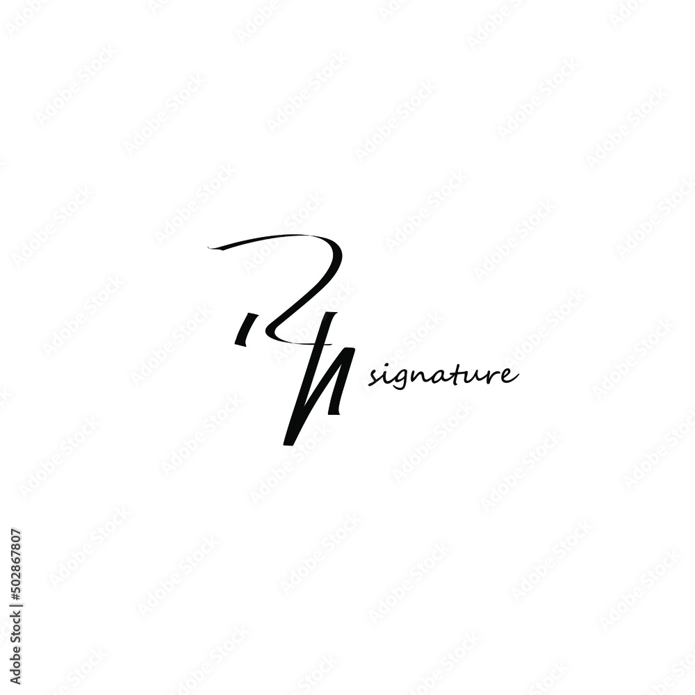 Rh initial handwriting logo vector Rh initial handwriting logo vector