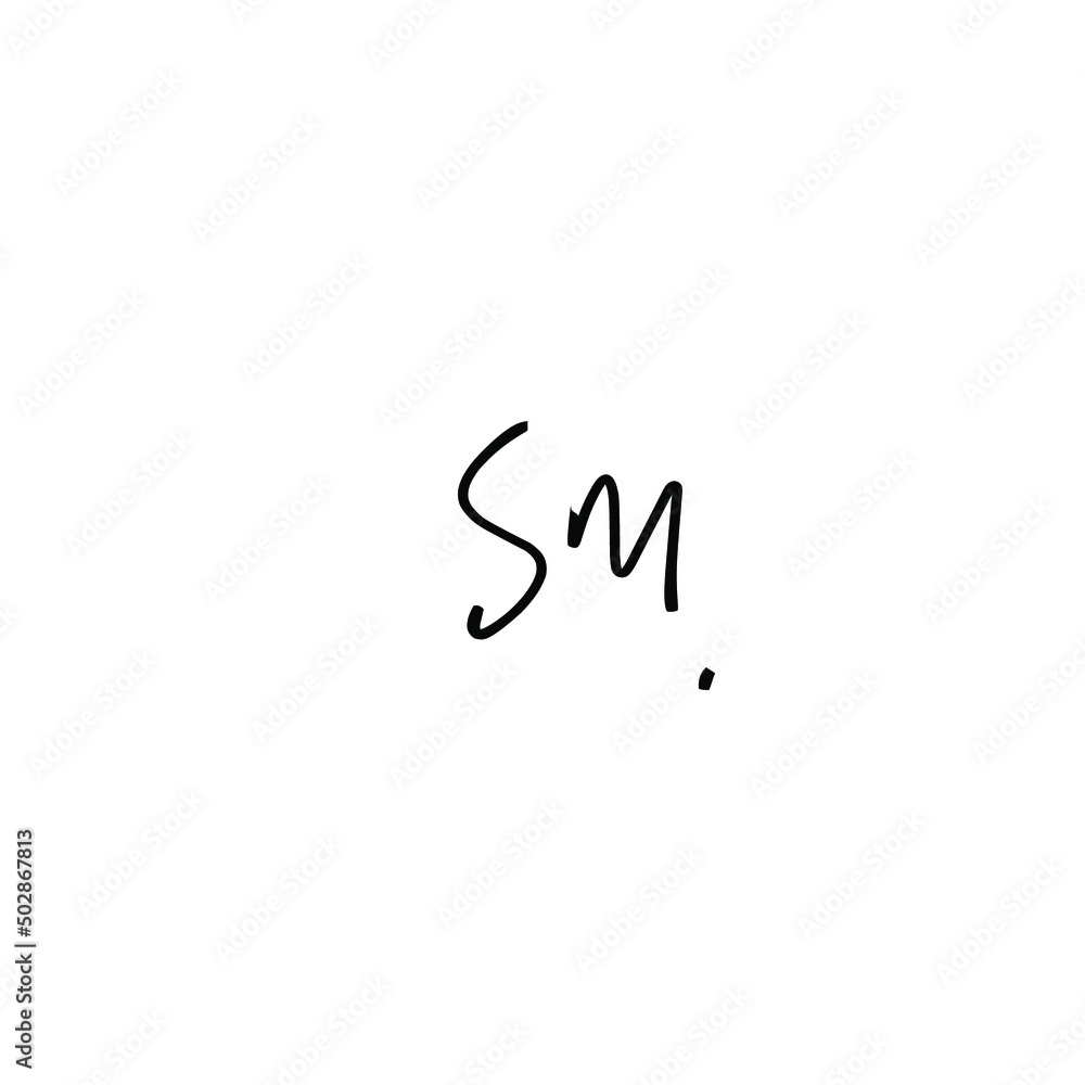 Sm initial handwriting logo vector Sm initial handwriting logo vector