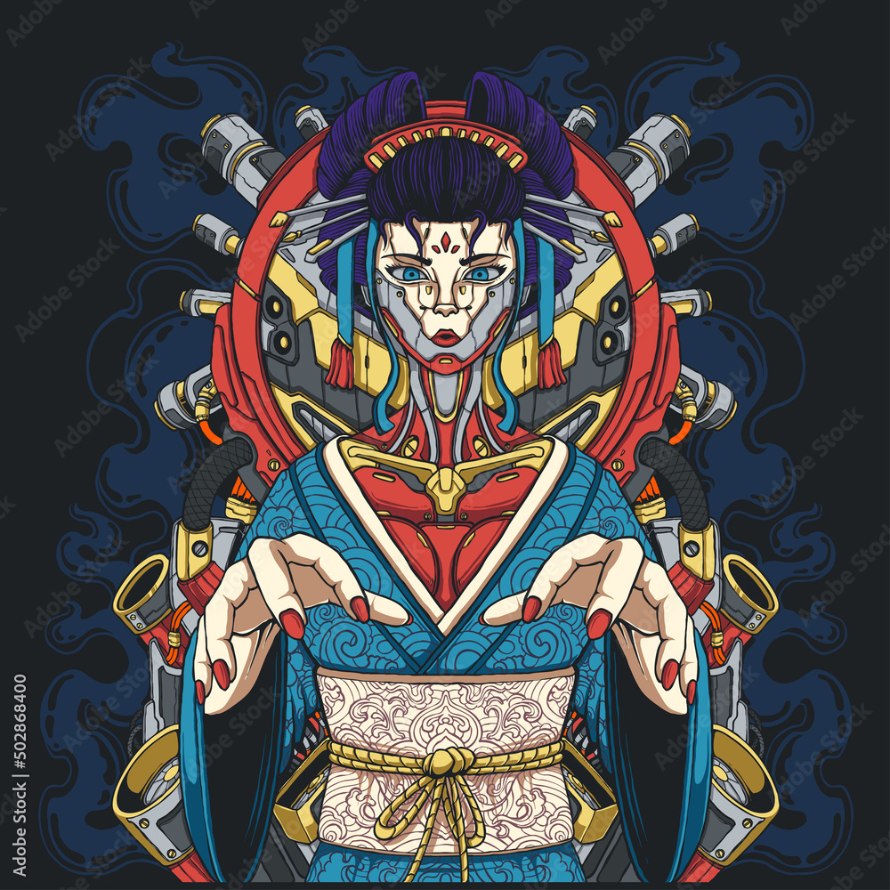 Fototapeta premium geisha cyborg