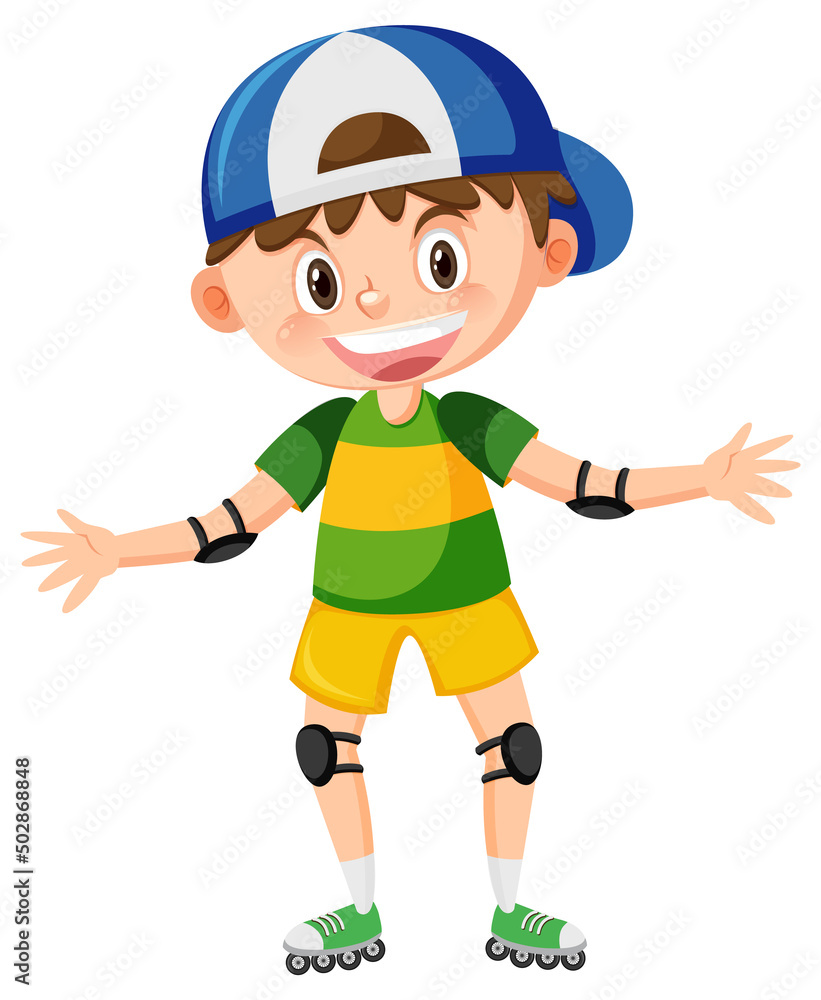 Cute boy on inline skates Cute boy on inline skates