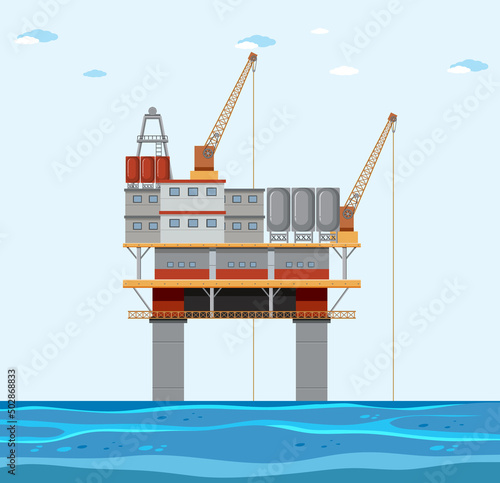 Oil platform or oil rig isolated