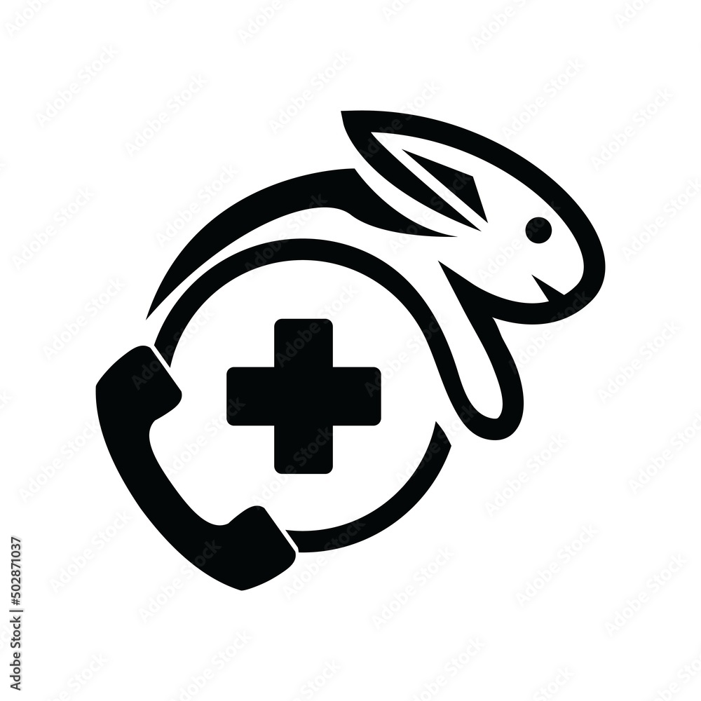Call for consultation about pet rabbits. Flat design. Vector Illustration on white background. Call for consultation about pet rabbits. Flat design. Vector Illustration on white background.