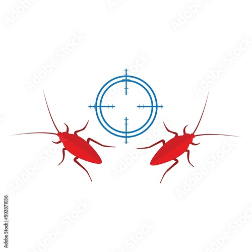Targets and cockroaches. Concept of get rid of cockroaches. 