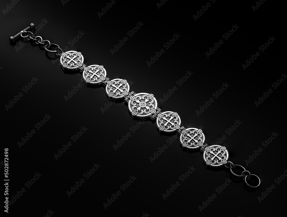 orthodox bracelet with the image of Christ on a black background orthodox bracelet with the image of Christ on a black background