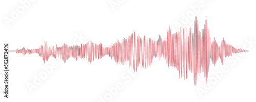 Seismograph measurement or lie detector graph. Seismic measurements with data record. Vector illustration isolated in white background