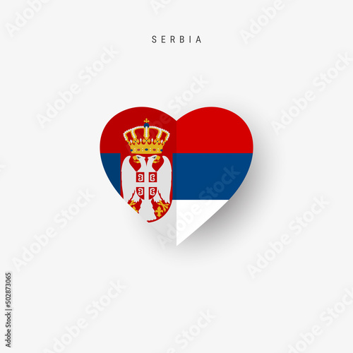 Serbia heart shaped flag. Origami paper cut Serbian national banner. 3D vector illustration isolated on white with soft shadow. Free Download Serbia heart shaped flag. Origami paper cut Serbian national banner. 3D vector illustration isolated on white with soft shadow. - GFXLoad