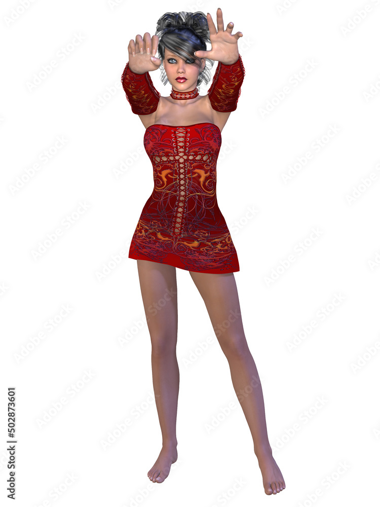 3d illustration of a female sexy figure in a gothic outfit 3d illustration of a female sexy figure in a gothic outfit