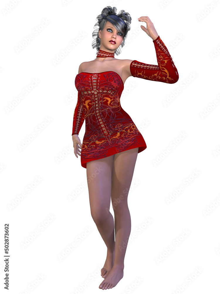 3d illustration of a female sexy figure in a gothic outfit 3d illustration of a female sexy figure in a gothic outfit