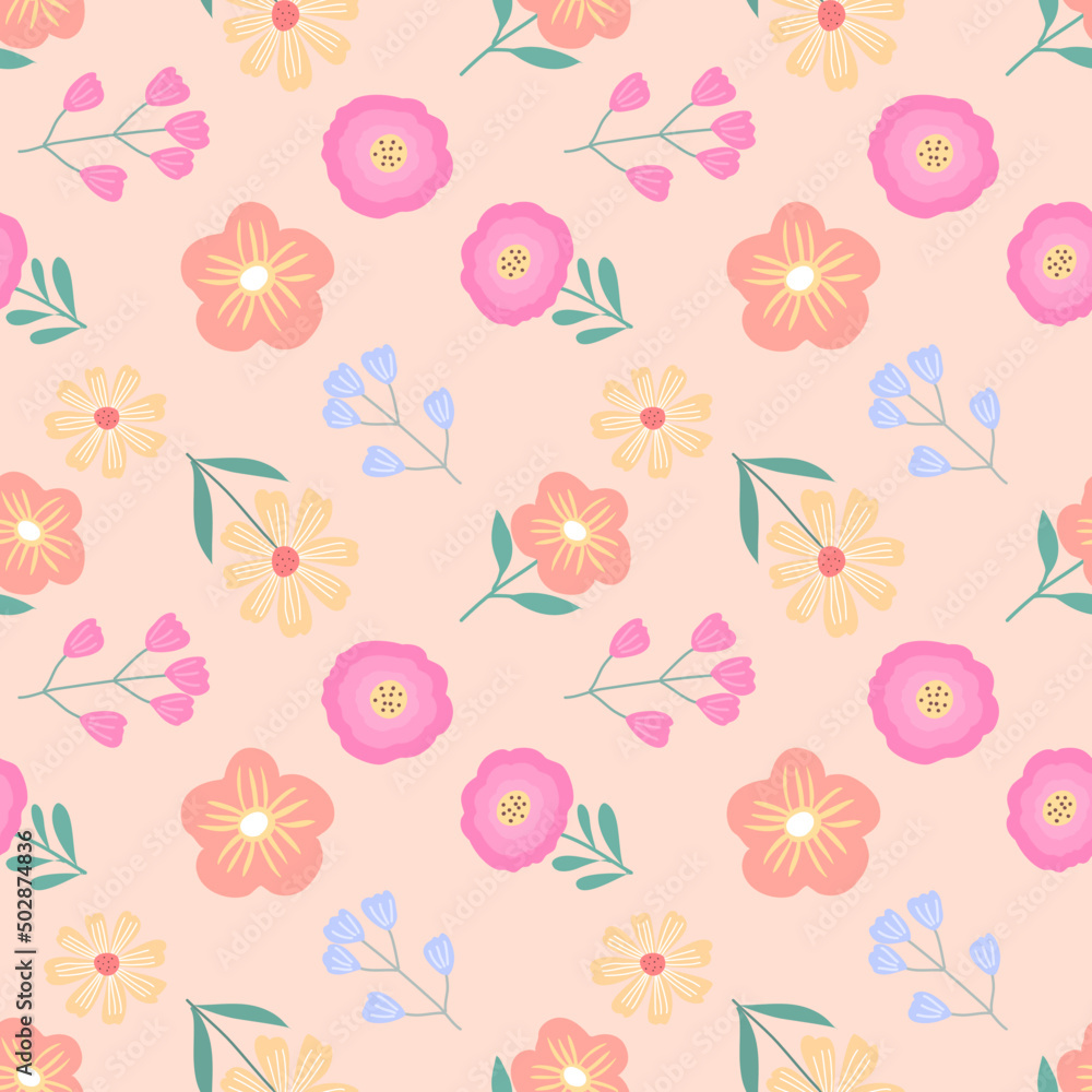 Fototapeta premium seamless background with flowers