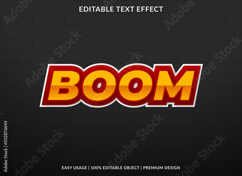 boom text effect template with editable layout use for business brand and logo