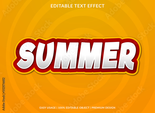 summer text effect template with editable layout use for business brand and logo