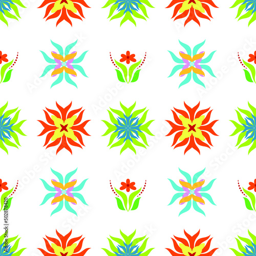 Bright floral seamless background, pattern for paper and fabric. 