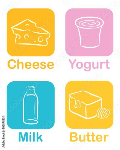 Dairy Grocery Section Icons...